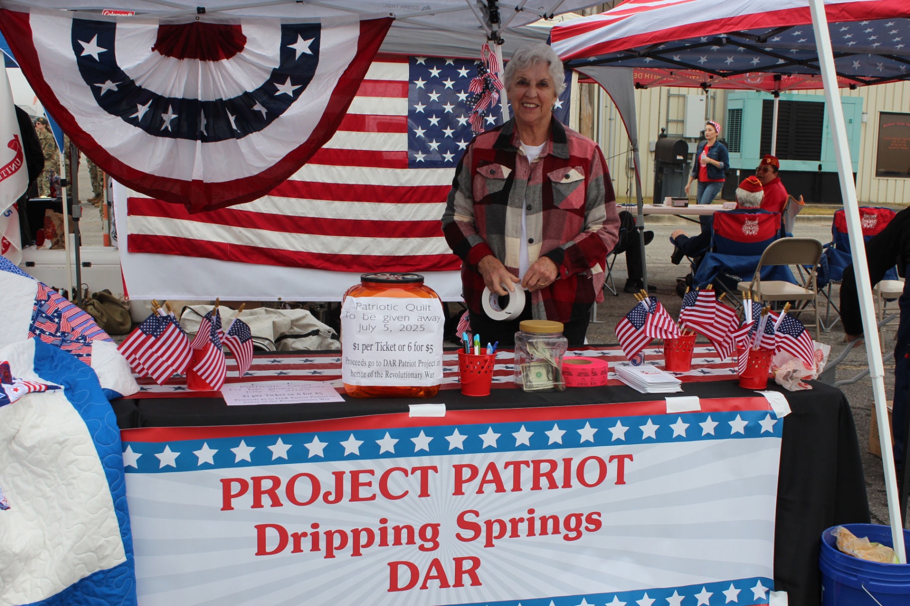 Dripping Springs DAR Project Patriot quilt raffle table