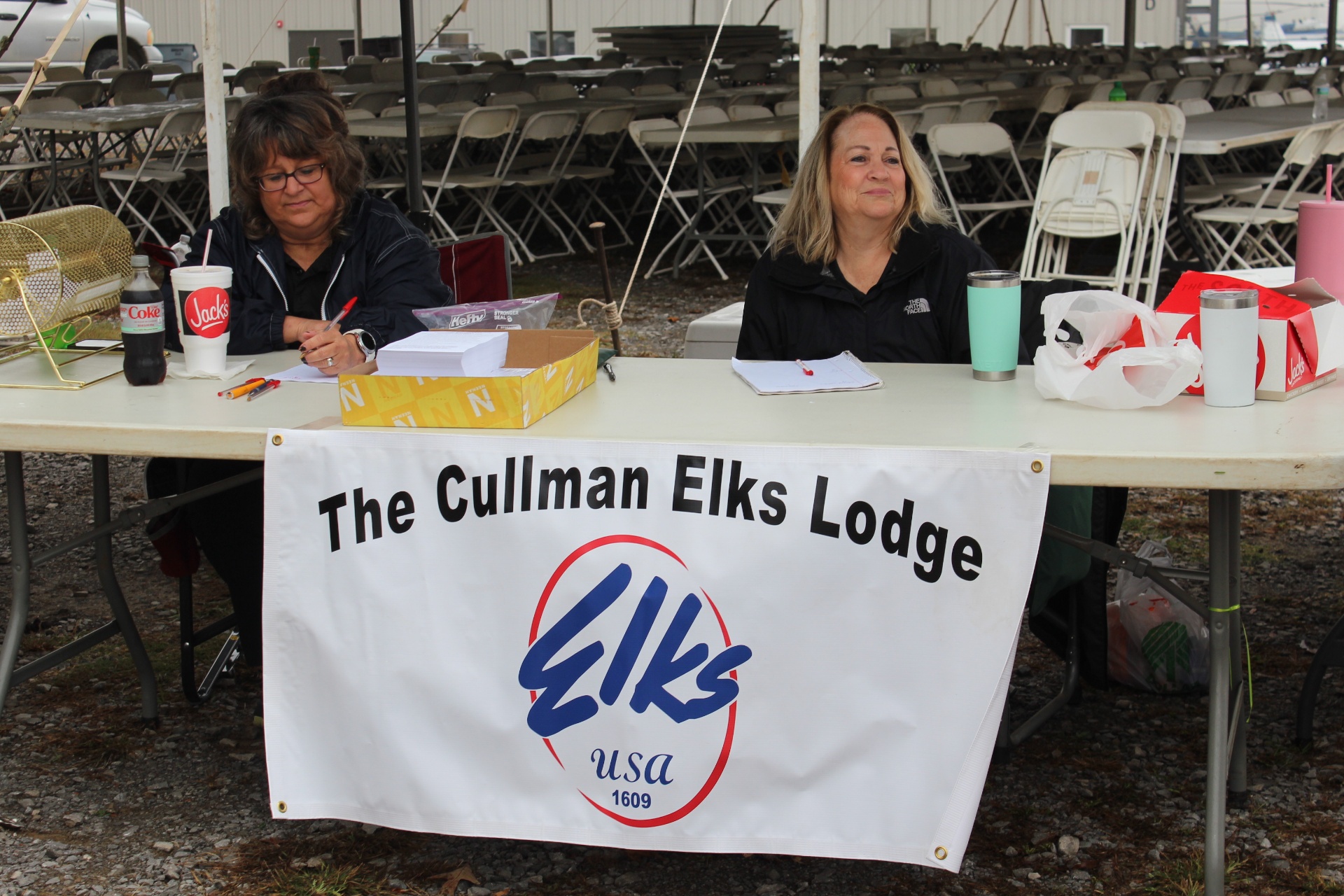 Elks Lodge #1609 volunteers at the welcome table